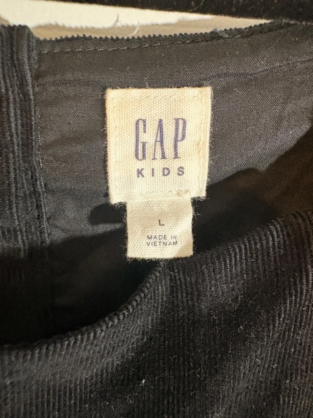 GAP KIDS  Black Corduroy Black Sleeve  Dress Size L